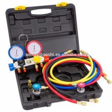 Conjunto de mangueira de manifold de 4 vias R410 R22 R134a KIT de refrigeração AC HVAC